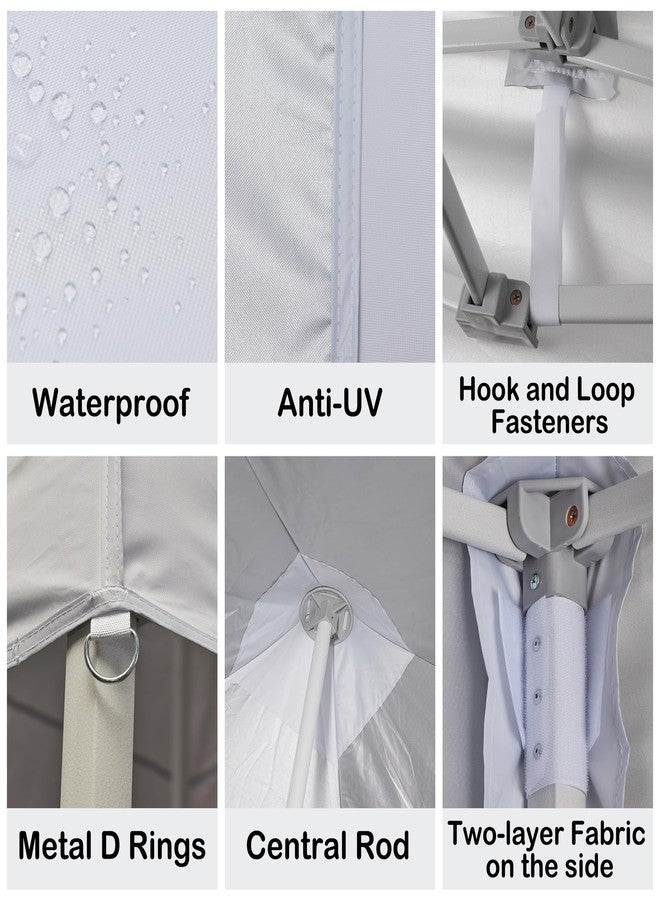 Rinling Canopy Replacement Top, 10x10ft Pop Up Canopy for Outdoor Garden Patio Pavilion Top Cloth Only (Sliver White) - Image 4