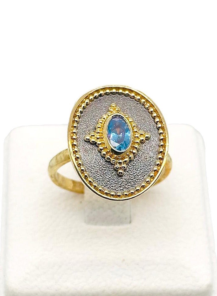 بي تي سي إيلا - خاتم فضة مطلي بالذهب (SIL0485) - Image 2