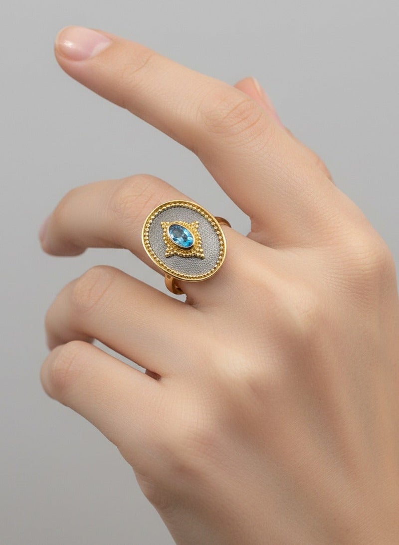 بي تي سي إيلا - خاتم فضة مطلي بالذهب (SIL0485) - Image 1