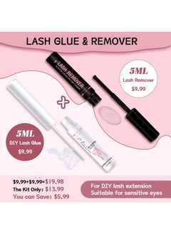 Lash Bond And Lash Remover Kit For Lash Clusters Cluster Lash Glue Eyelash Remover Diy Lash Extension Glue Strong Hold 48 Hours Oil Remover Fast Remove Residue(Clear Bond+Remover) - pzsku/Z75493C38F1D958C1DF69Z/45/_/1719250806/61d887e2-1f35-410b-aa0b-113bc99440af