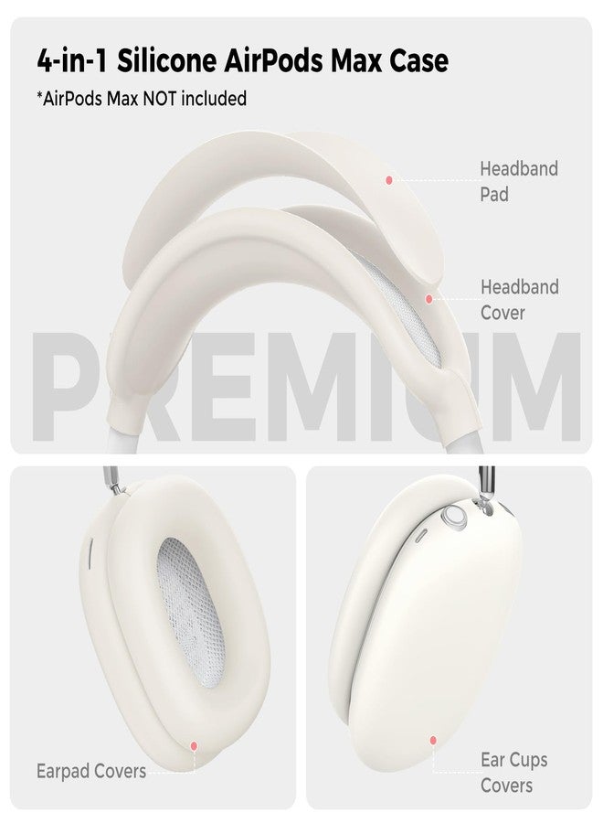 أهاستايل غطاء سيليكون من AHASTYLE لسماعات AirPods Max (USB-C/Lightning) (2024/2020) [4 في 1] غطاء وسادة أذن مضاد للخدش / غطاء أكواب الأذن / وسادة عصابة الرأس / ملحقات غطاء عصابة الرأس لسماعات Apple AirPods Max - Image 2