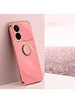 HuHa Case Cover For Realme GT Neo5 SE XINLI Straight Edge 6D Electroplate TPU Phone Case with Ring Holder Hawthorn Red 