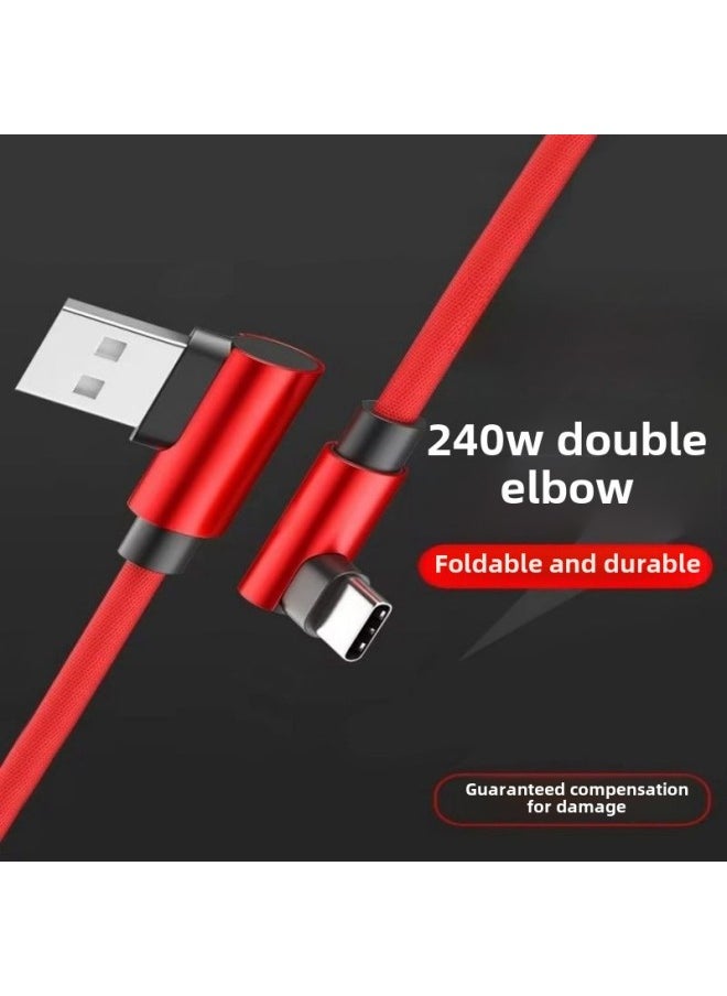 240WTypec Data Line Elbow Fast Charging Line Is Suitable For Huawei P20p30 Fast Charging Mobile Phone Line-Color:Direct Plug 10w Plastic Slow Charging [android Ladder] White - Official Authentic Product [ 2.02m ] Does Not Block Your Hands When Playing Games