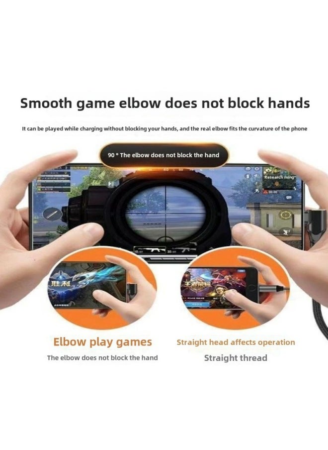240WTypec Data Line Elbow Fast Charging Line Is Suitable For Huawei P20p30 Fast Charging Mobile Phone Line-Color:Direct Plug 10w Plastic Slow Charging [android Ladder] White - Official Authentic Product [ 2.02m ] Does Not Block Your Hands When Playing Games