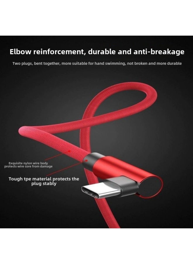 240WTypec Data Line Elbow Fast Charging Line Is Suitable For Huawei P20p30 Fast Charging Mobile Phone Line-Color:Direct Plug 10w Plastic Slow Charging [android Ladder] White - Official Authentic Product [ 2.02m ] Does Not Block Your Hands When Playing Games