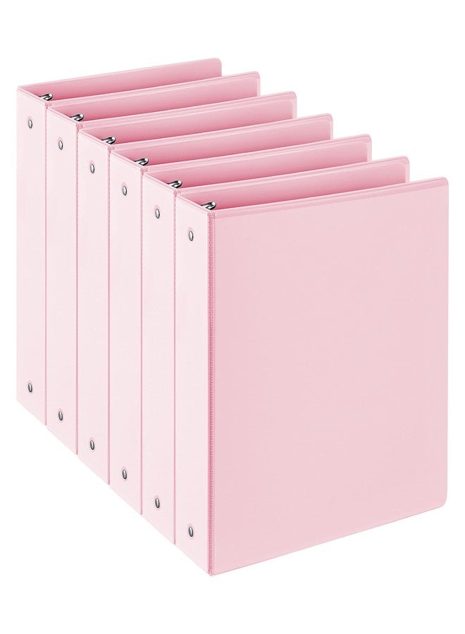 SUIN Premium 3 Ring Binder with 2 Interior Pockets, Heavy Duty Binders Holds US Letter Size 8.5'' x 11'' Paper - Versatile Binders for Office, Home, and School Use, 6 Pack (2-inch Pink) - Image 1