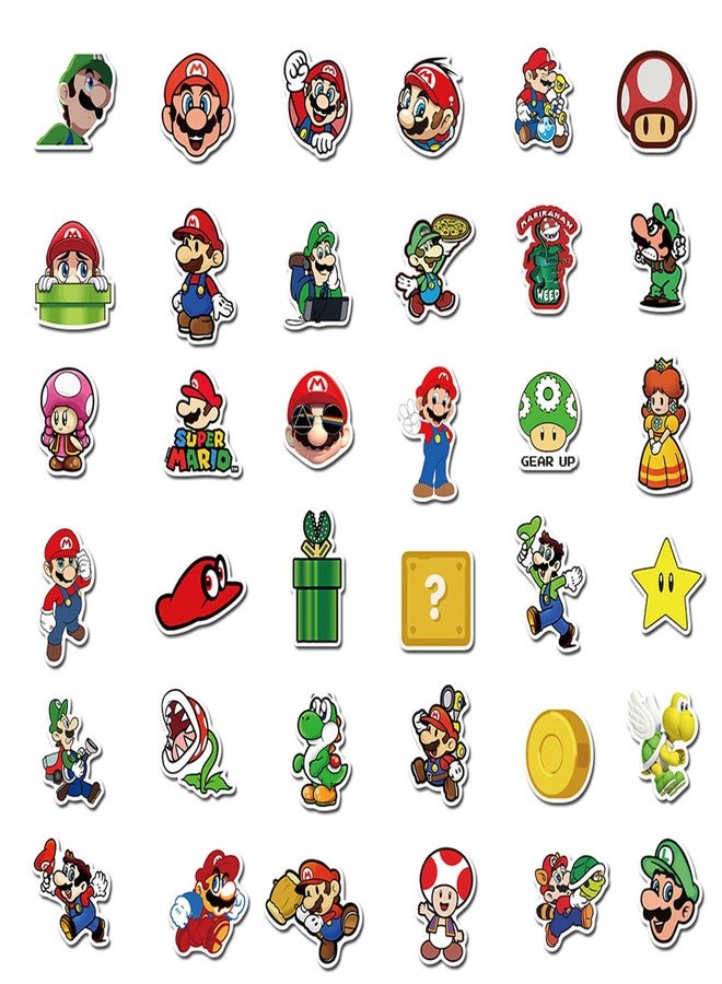 YONGAI 100Pcs Mario Sticker for Kids, Cute Cartoon Waterproof Vinyl Decal for Teen Girl Water Bottle Skateboard Notebook Phone Guitar Bike Helmet - Image 5
