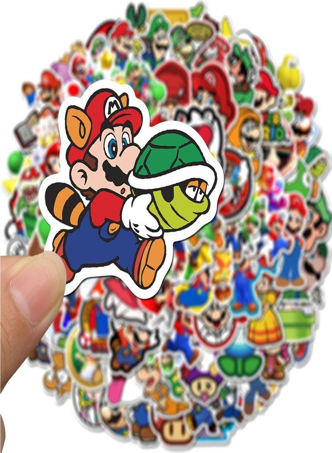 YONGAI 100Pcs Mario Sticker for Kids, Cute Cartoon Waterproof Vinyl Decal for Teen Girl Water Bottle Skateboard Notebook Phone Guitar Bike Helmet - Image 4