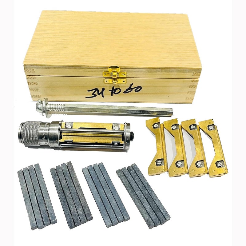 RAHISH TOOLS Engine Cylinder Hone Kit 34mm to 60mm with 4 Extra Carriers Adjustable Handheld Honing Machine Tool Kit with 16 Stones Sizes 3" x1/4" x1/4" - Works for Mid-Size to Larger Car Engines - Image 1