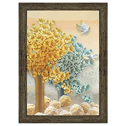 Indianara Set of 3 Deers Framed Art Painting (3990EBY) without glass 10.2 X 13, 10.2 X 13, 10.2 X 13 Inch, (Multicolor) - Image 4