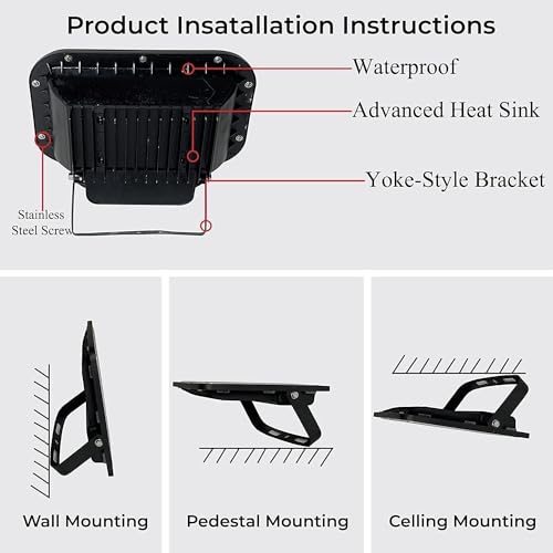 Desidiya® TV Model Flood Light Super Bright 50W 5000lm LED Flood Outdoor Light White Waterproof - (Pack of 2) - Image 3