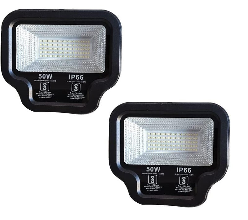 Desidiya® TV Model Flood Light Super Bright 50W 5000lm LED Flood Outdoor Light White Waterproof - (Pack of 2) - Image 5