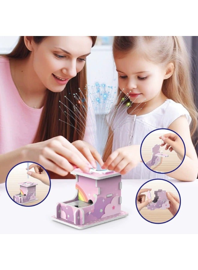 3 Pack STEM Kits for Kids, Science Kits Craft for Kids, Optical Experiments 3D Puzzle Set, Scientific Experiment DIY Building Kits, STEM Activities Toy for Boys Girls (Star Lights/Fiber Optic Lights/Starry Sky Lights)  - Image 2