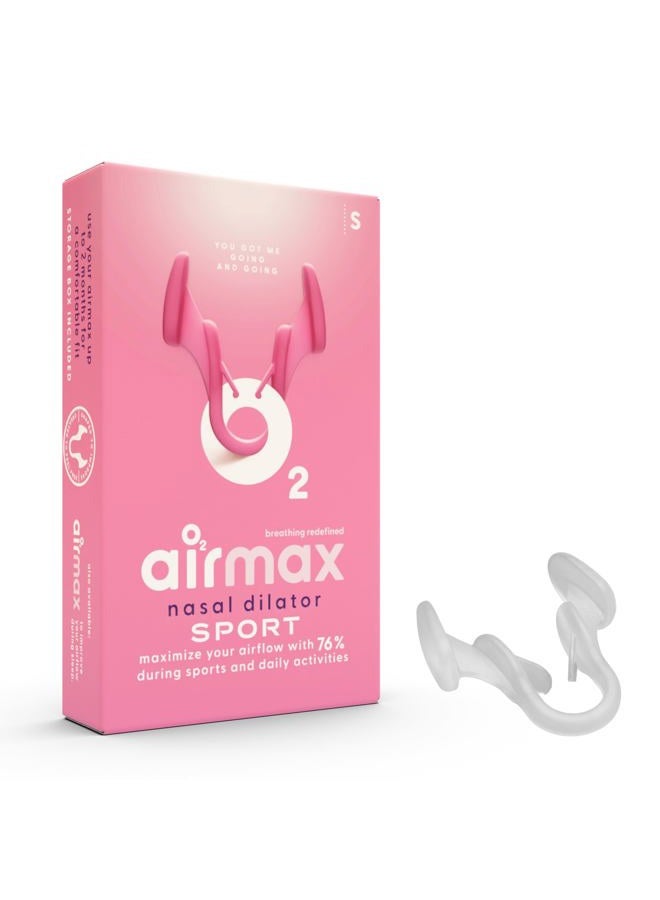 AIR MAX ديلتورات الأنف الرياضية للجنسين من Airmax - عبوة واحدة - مساعدة تنفس سهلة وآمنة ومريحة - تحسن تدفق الهواء - شفافة - صغيرة - Image 1