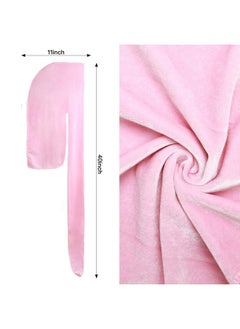 LEADUWAY 6Pcs Velvet Durag With 1 Wave Cap For 360 Waves Doo Rag(Purple Red Black Pink Yellow Blue)  - Image 5