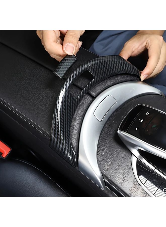 Carbon Fiber Texture Armrest Box Cover For Mercedes C Class GLC 2015 2021 Models - Image 4