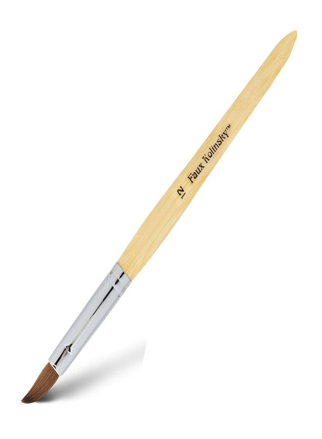 AMERICANAILS .COM Americanails Faux Kolinsky Cruelty-Free Acrylic Nail Brush For Liquid & Powder, Synthetic Nanofiber Bristles, Professional Salon Quality, Extra Smooth Application, Natural Bamboo Handle - Oval, 12 - Image 1