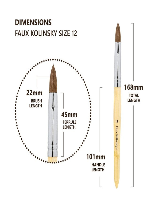 AMERICANAILS .COM Americanails Faux Kolinsky Cruelty-Free Acrylic Nail Brush For Liquid & Powder, Synthetic Nanofiber Bristles, Professional Salon Quality, Extra Smooth Application, Natural Bamboo Handle - Oval, 12 - Image 4