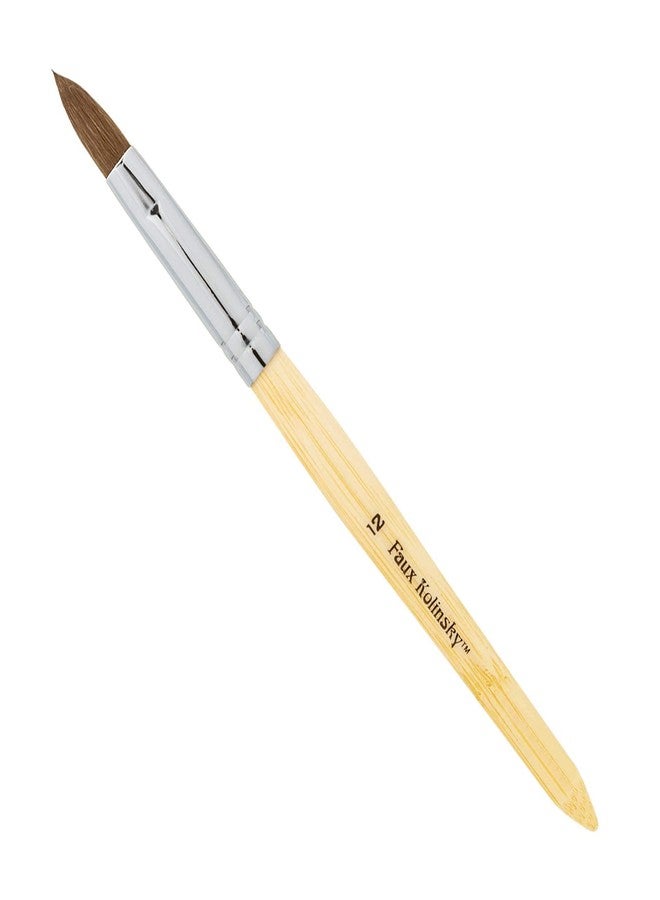 AMERICANAILS .COM Americanails Faux Kolinsky Cruelty-Free Acrylic Nail Brush For Liquid & Powder, Synthetic Nanofiber Bristles, Professional Salon Quality, Extra Smooth Application, Natural Bamboo Handle - Oval, 12 - Image 5