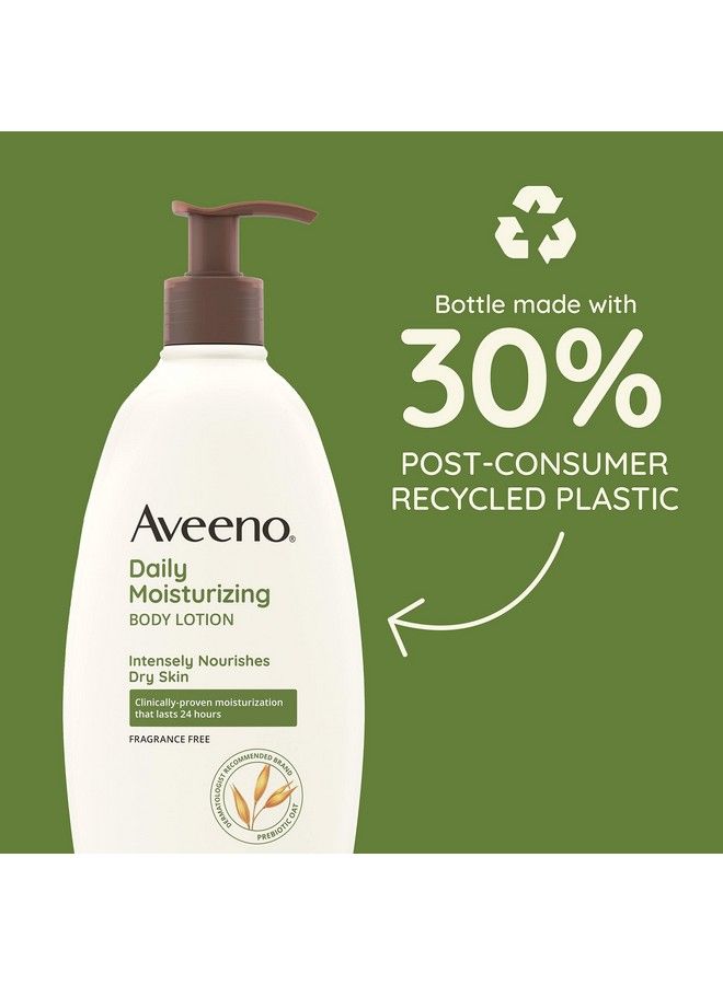 Aveeno Daily Moisturizing Body Lotion With Soothing Prebiotic Oat Gentle Lotion Nourishes Dry Skin With Moisture Paraben Dye & FragranceFree NonGreasy & NonComedogenic 12 Fl. Oz  - Image 3