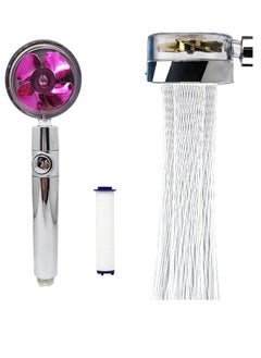 Excefore High Pressure Water Saving Shower High Pressure Shower Head with Filter and Pause Switch Easy Install Handheld Turbocharged Shower Head 360 Degrees Rotating Purple  - Image 1