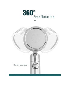 Excefore High Pressure Water Saving Shower High Pressure Shower Head with Filter and Pause Switch Easy Install Handheld Turbocharged Shower Head 360 Degrees Rotating Purple  - Image 4