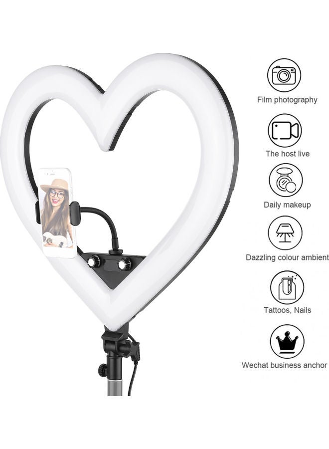 Loquat Heart-shaped Photography LED Video Light Black/White - Image 4