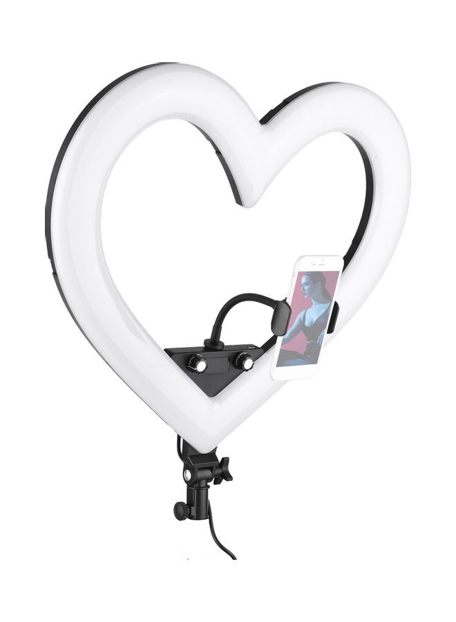 Loquat Heart-shaped Photography LED Video Light Black/White - Image 1