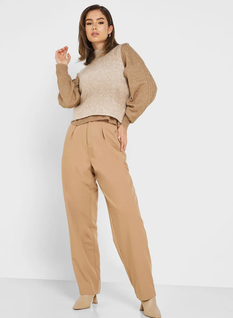 ONLY High Neck Color Block Sweater