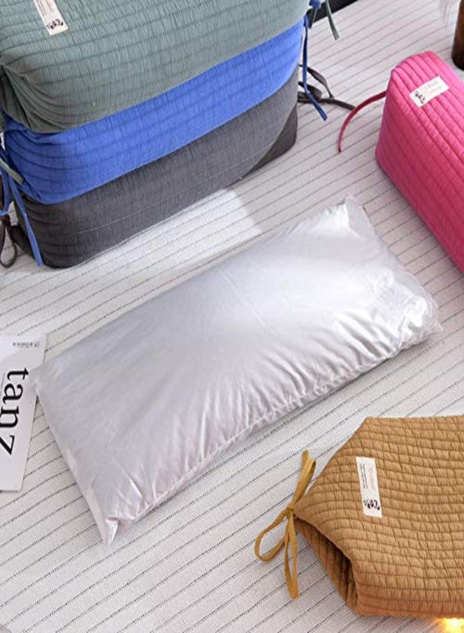 BEDAZE Buckwheat Pillow for Sleeping 14''x21'' Neck Roll Pillow Provide Firm Support, Adjustable Loft Bolster Pillow Relieves Neck and Shoulder Pain (Blue) - Image 5