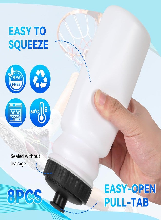 GYHPD Water Bottle Carrier with 8 Sports Squeeze Water Bottles and Stickers, 20 oz Team Water Bottle Set, Plastic Wide Design, Foldable Bottle Carrier for Soccer, Football, Basketball, Bike, Fitness and Gym - Image 3