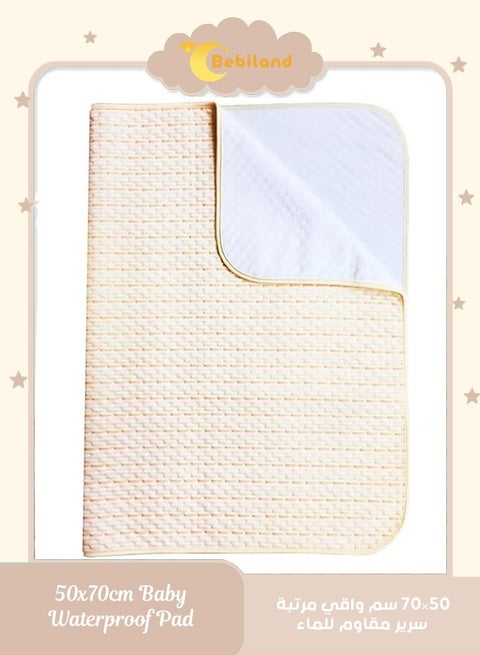 50x70cm Baby Waterproof Bed/Changing Pad, 4-Layer Incontinence Pad with 100% Cotton Surface - Washable Mattress Protector for Babies, Toddlers, and Adults