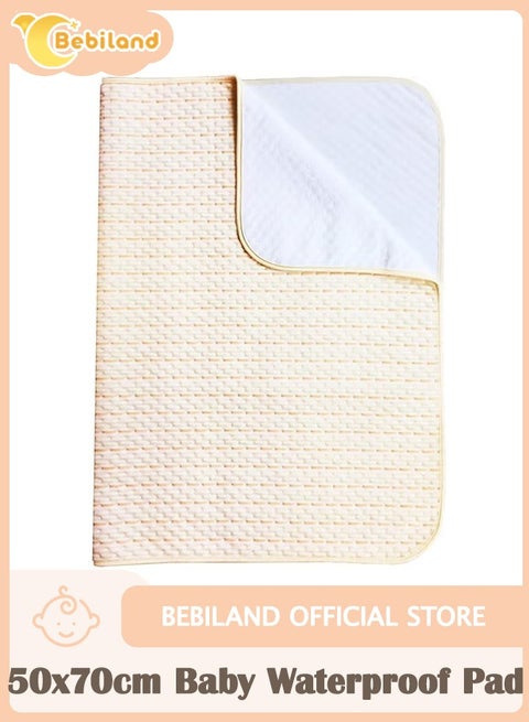 50x70cm Baby Waterproof Bed/Changing Pad, 4-Layer Incontinence Pad with 100% Cotton Surface - Washable Mattress Protector for Babies, Toddlers, and Adults