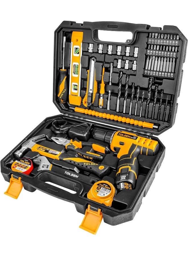 Tolsen Power Tool Set, 65 Pieces, with Drill, Sockets, Screwdriver Bits - Image 1
