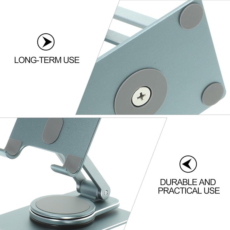 Adjustable Folding Aluminum Alloy Mobile Phone Stand and Tablet Mount for Desk 360° Rotatable Portable Phone Holder with Height Lift, Small Gray Multi-Functional Tablet Accessories - Image 3