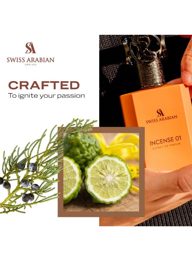 سويس أربيان عطر إنسنس 01 إكستريت دو بارفيوم، 50مل، عطر فاخر عالي الجودة، للجنسين، بخور منعش، مزيج فاخر للنساء والرجال - Image 5