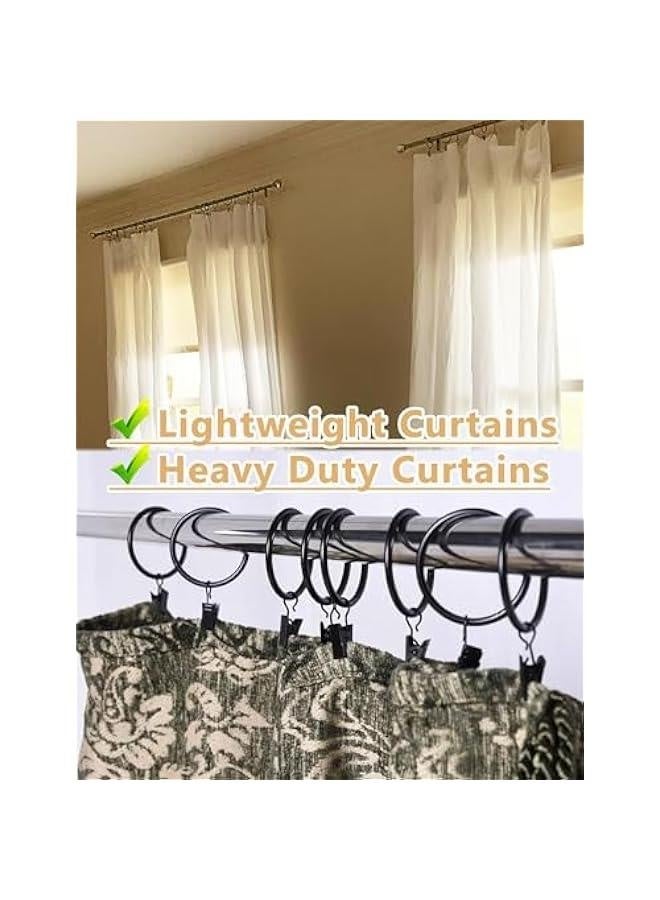 40 Pack Black Curtain Rings, Rustproof Metal Curtain Hooks Curtain Clips with Rings, 1.26 Interior Diameter Curtain Rings with Clips, Ring Clips for Curtains, Hats, Bows, Towels - Image 4