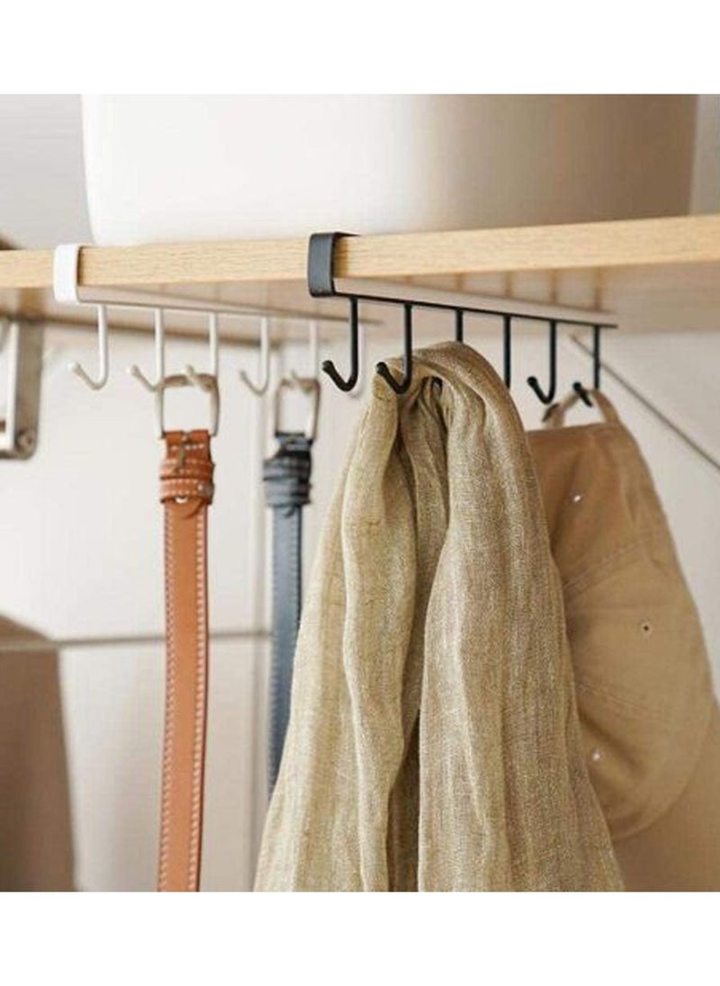 Metal Cupboard Hanger 6 Hooks Without Screws 2 Pcs  - Image 2