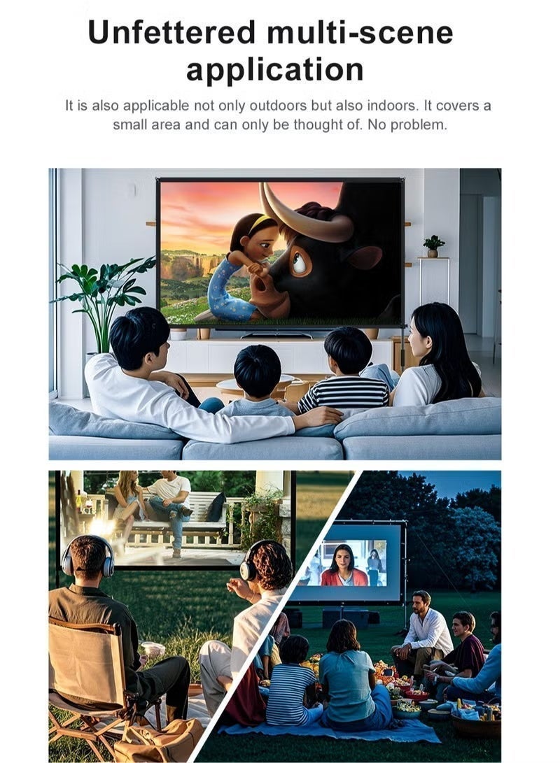 Flash Hawk Projector Screen -84 inch 16:9 4K HD Portable Outdoor Indoor Projector Screen with Stand Rear Front Projection Screen Lightweight Movie Screen with Four-Legged Frame Carry Bag for Home Theater - Image 4