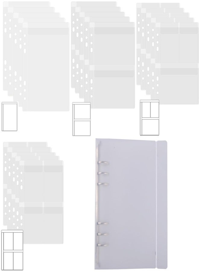 CYFUN DESIGN A5 6 Ring Binder Cover with 20 PCS Various Grids Pockets for Dies and Stamp Sotorage 6 Hole Planner Pages Refill Insert Die Storage Book Binder Page Protectors Pockets - Image 1