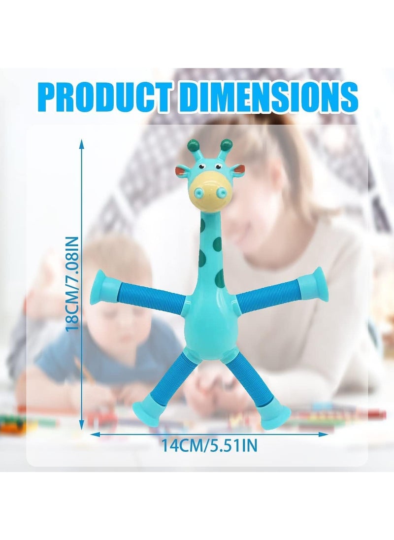 Generic Telescopic Suction Cup Giraffe Toys, Giraffe Sensory Toy, Suction Cup Toy for Kids, Giraffe Stuffed Animal, Anti-Stress Toys, Funny Educational (Blue)  - Image 4
