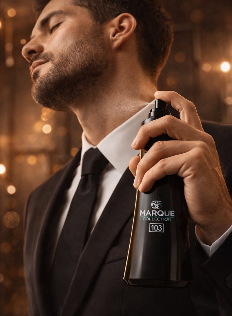ماركيو كوليكشن عطر جلدي للرجال - مجموعة مارك رقم 103 | عطر يدوم طويلًا للرجال | نفحات حلوة وحارة | 25 مل - Image 3
