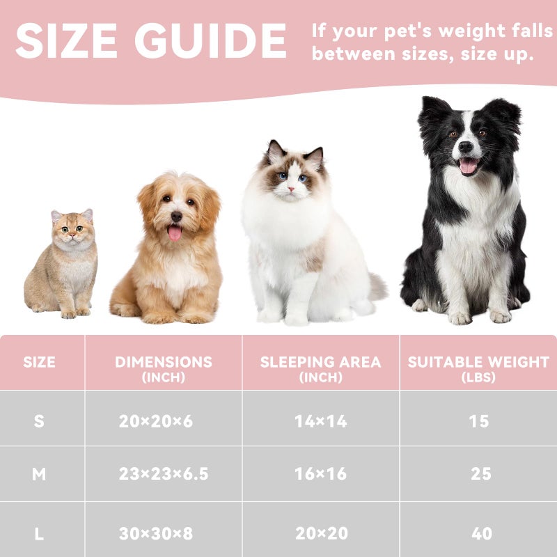 Zerbuger 20in Washable Cat Beds for Indoor Cats - Round Donut Pet Bed for Cats, Small Dogs, Puppy, Kitten - Anti-Slip Bottom, Calming Bed Gift - Pink - Image 3