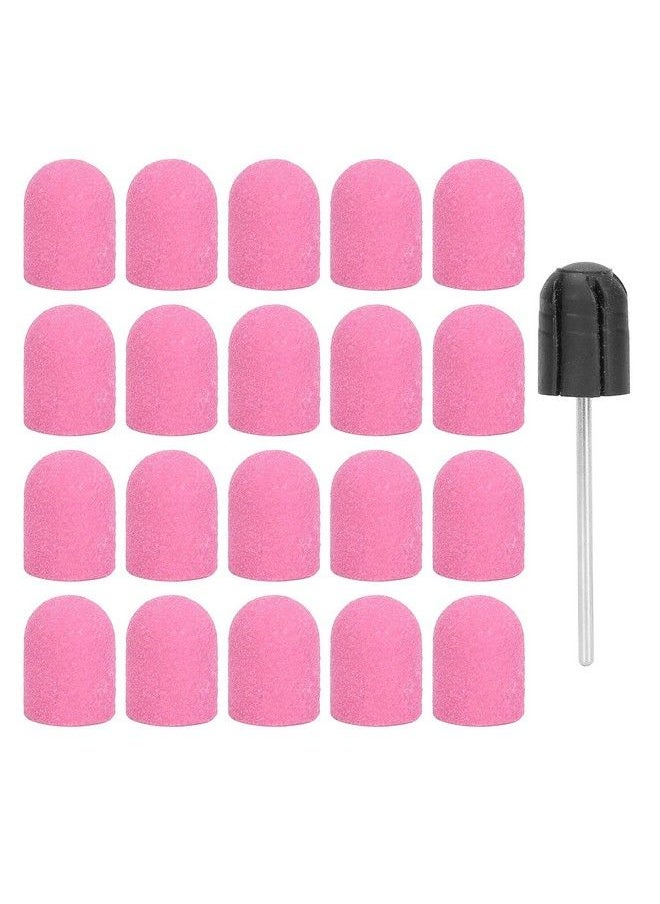 ZJchao - Nail Drill Bits Kit Nail Art Sanding Cap Nail Drill Bits Polishing Grinding Sanding Bands Set Nail Drill Head Accessory For Manicure Pedicure Nail Polishing Burr Home Salon Use 13 X 19Mm(Pink) - Image 1