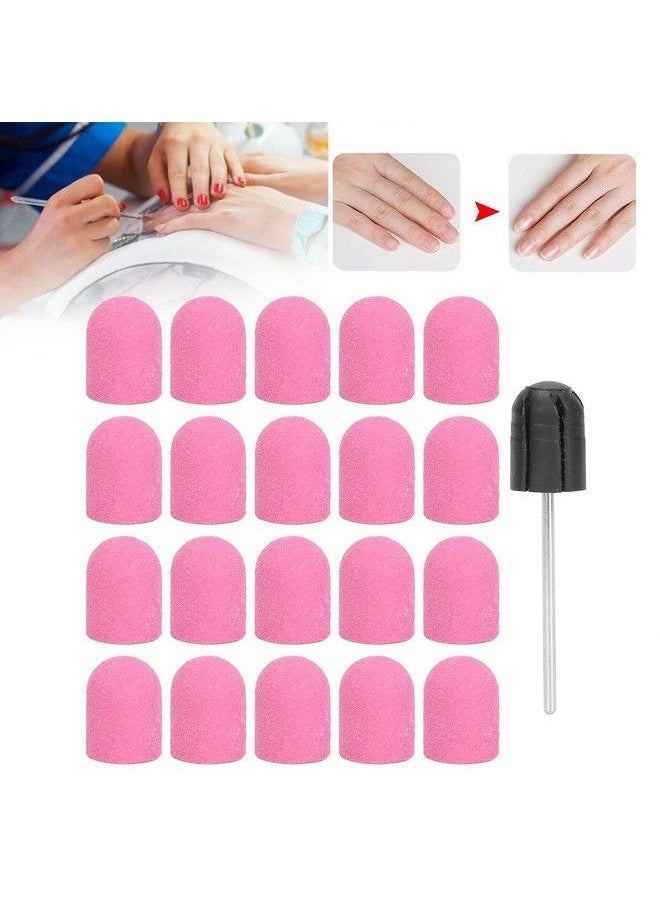 ZJchao - Nail Drill Bits Kit Nail Art Sanding Cap Nail Drill Bits Polishing Grinding Sanding Bands Set Nail Drill Head Accessory For Manicure Pedicure Nail Polishing Burr Home Salon Use 13 X 19Mm(Pink) - Image 1