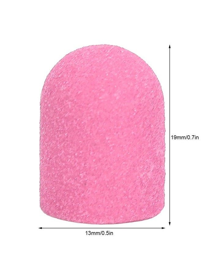 ZJchao - Nail Drill Bits Kit Nail Art Sanding Cap Nail Drill Bits Polishing Grinding Sanding Bands Set Nail Drill Head Accessory For Manicure Pedicure Nail Polishing Burr Home Salon Use 13 X 19Mm(Pink) - Image 1