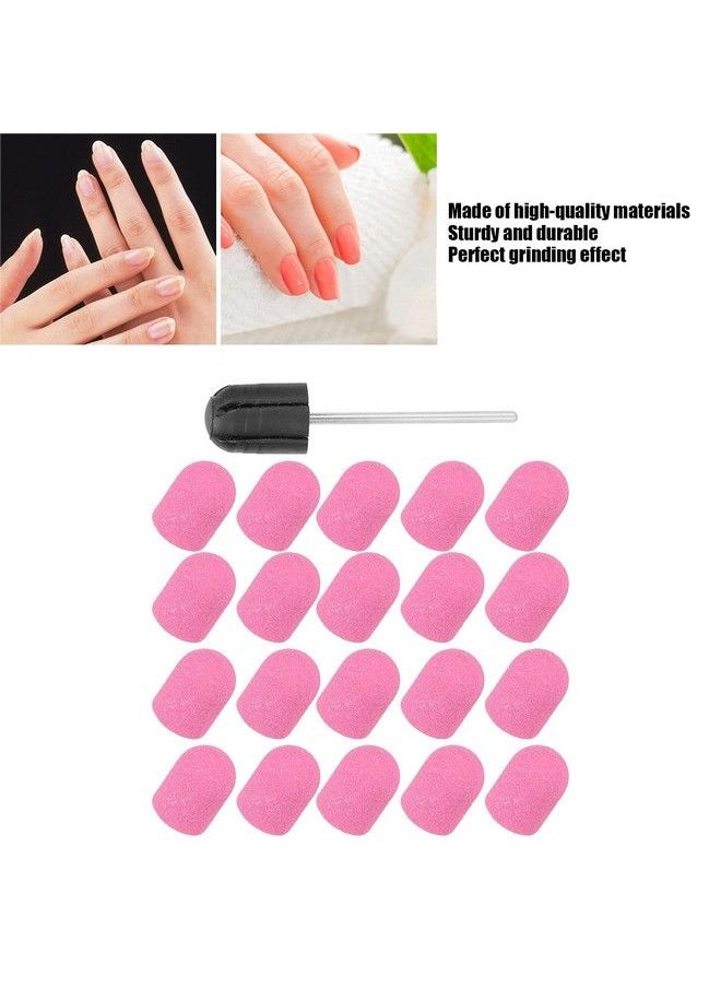 ZJchao - Nail Drill Bits Kit Nail Art Sanding Cap Nail Drill Bits Polishing Grinding Sanding Bands Set Nail Drill Head Accessory For Manicure Pedicure Nail Polishing Burr Home Salon Use 13 X 19Mm(Pink) - Image 1