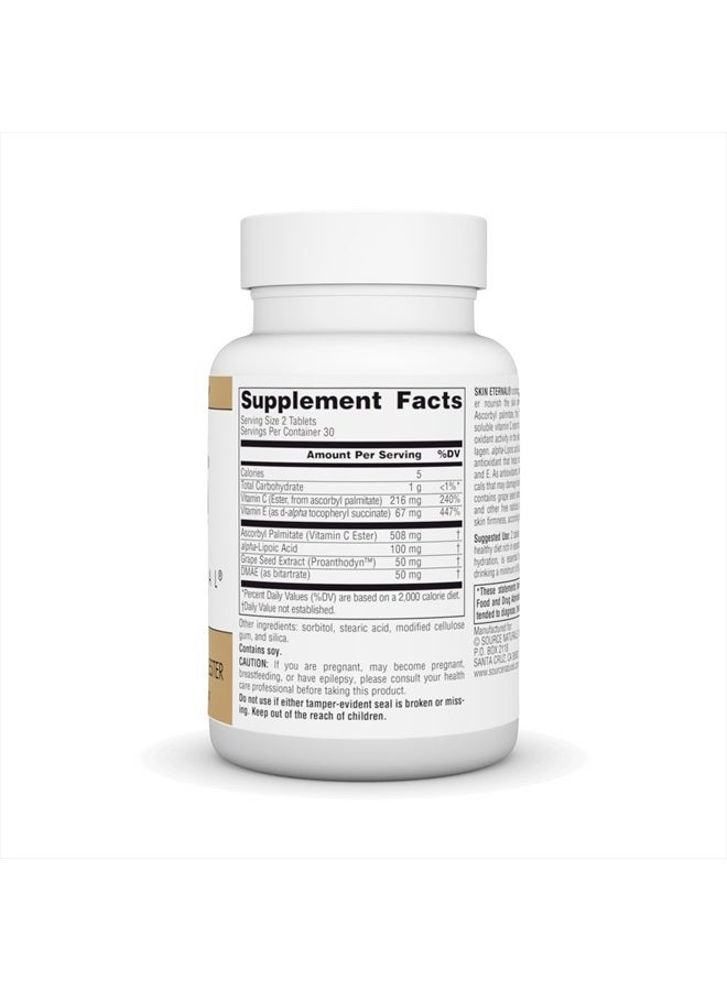 Source Naturals Skin Eternal Tablet with DMAE, LIPOIC Acid, & C Ester - 60 Tablets - Image 2