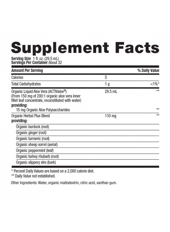 Country Life Realfood Organics Liquid Aloe Vera Plus Supports Digestive Health And Immune System With Slipper - Image 1