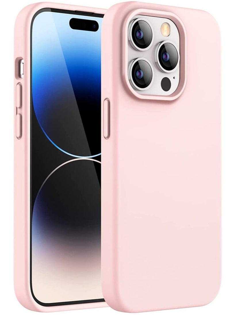 Raxoom Silicone Case for iPhone 14 Pro Max 6.7-inch, Silky-Soft Touch Full-Body Protective Phone Case, Shockproof Cover with Microfiber Lining (Pink) - Image 1